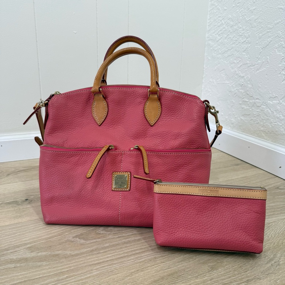 Dooney & Bourke Pink Dillen Double Pocket Satchel & Pouch Set